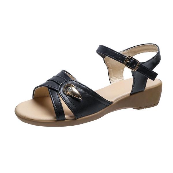 sandals mature women's fashion open toe elegant simple stitching vamp rhinestones want classic all-match, Black
sandals mature women's fashion open toe elegant simple stitching vamp rhinestones want classic all-match, Black