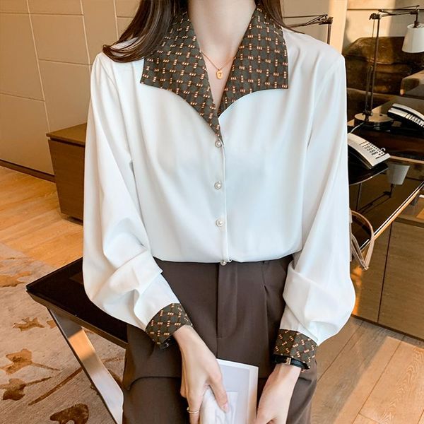 women's blouses & shirts fashion chiffon 2021 spring summer ol blouse long sleeve blusas mujer, White
women's blouses & shirts fashion chiffon 2021 spring summer ol blouse long sleeve blusas mujer, White