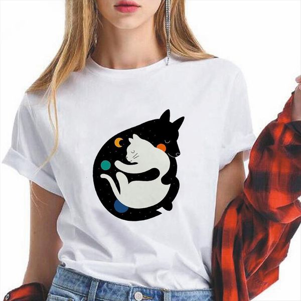 simplicity little white cat women and black dog printed fashion summer loose sleeves design top
simplicity little white cat women and black dog printed fashion summer loose sleeves design top