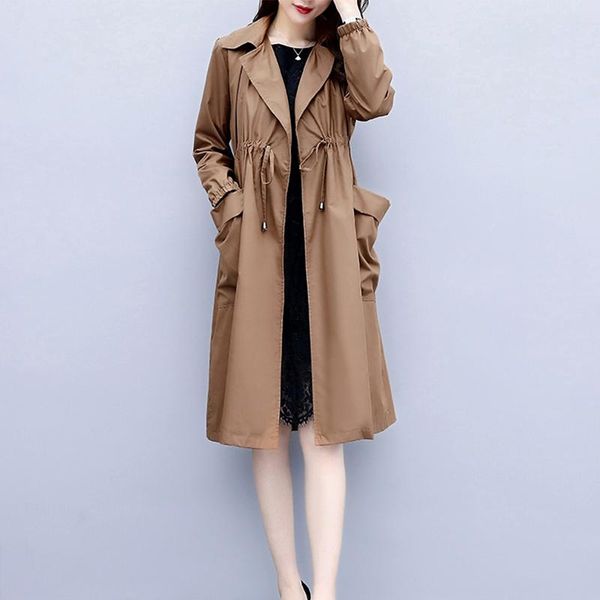 women's trench coats ailegogo fashion women spring medium long coat casual slim loose fit lace up turn-down collar army green outwear, Tan;black
women's trench coats ailegogo fashion women spring medium long coat casual slim loose fit lace up turn-down collar army green outwear, Tan;black