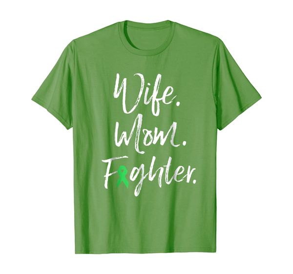 Wife Mom Fighter T-Shirt Green Ribbon Awareness Gift Shirt, Mainly pictures