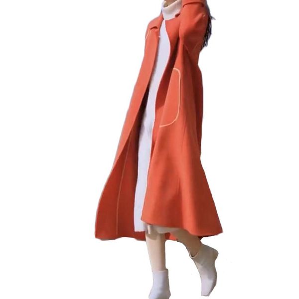 women's wool & blends autumn winter orange long coat women fashion sleeve temperament windbreaker outerwear slim overcoat female lr1876, Black
women's wool & blends autumn winter orange long coat women fashion sleeve temperament windbreaker outerwear slim overcoat female lr1876, Black