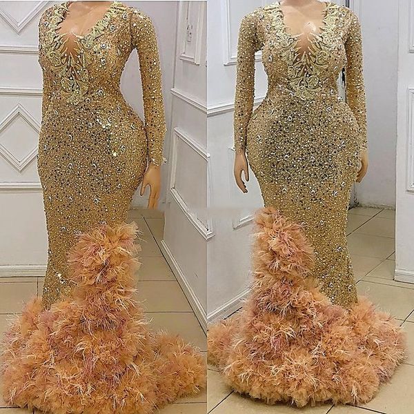 2021 plus size arabic aso ebi gold mermaid prom dresses lace beaded feather evening formal party second reception gowns dress zj205, Black
2021 plus size arabic aso ebi gold mermaid prom dresses lace beaded feather evening formal party second reception gowns dress zj205, Black