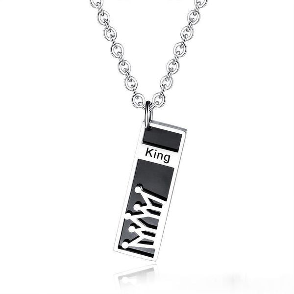 fashion couple necklaces boy girl anniversary choker necklace square card king queen pendant stainless steel chain jewelry gift for girl, Silver
fashion couple necklaces boy girl anniversary choker necklace square card king queen pendant stainless steel chain jewelry gift for girl, Silver