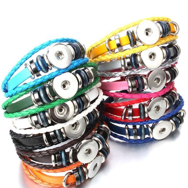 wholesale snap button bracelet adjustable leather bracelet 18mm snap buttons retro handmade braided leather cuff bangles jlluxh, Golden;silver
wholesale snap button bracelet adjustable leather bracelet 18mm snap buttons retro handmade braided leather cuff bangles jlluxh, Golden;silver