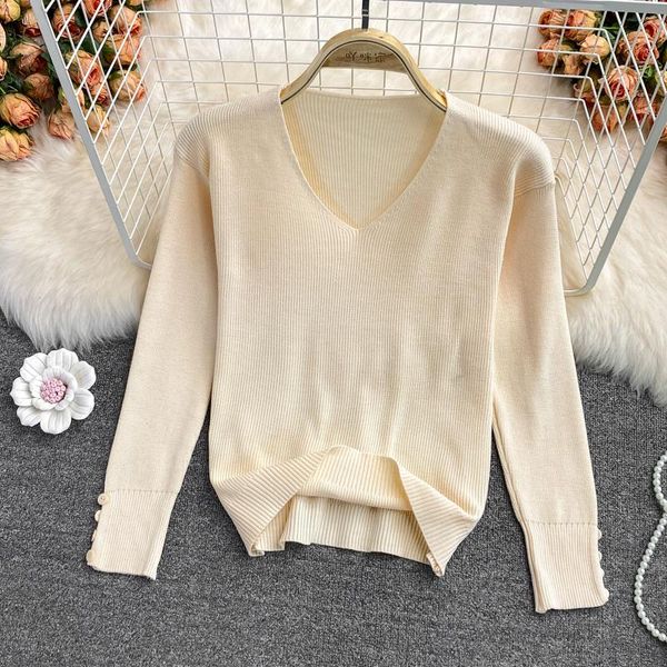 women's sweaters yizzhoy autumn winter women solid lazy wind v neck casual long sleeve sweater korean bottomed top, White;black
women's sweaters yizzhoy autumn winter women solid lazy wind v neck casual long sleeve sweater korean bottomed top, White;black
