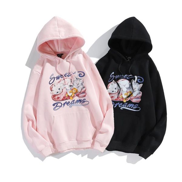 women's hoodies & sweatshirts plus velvet women cotton clothes cartoon print long sleeve casual hooded oversized pullovers, Black
women's hoodies & sweatshirts plus velvet women cotton clothes cartoon print long sleeve casual hooded oversized pullovers, Black