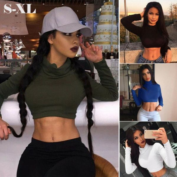 women's t-shirt shirt high collar long sleeve slim casual harvest solid skinny clubwear shorts, White
women's t-shirt shirt high collar long sleeve slim casual harvest solid skinny clubwear shorts, White