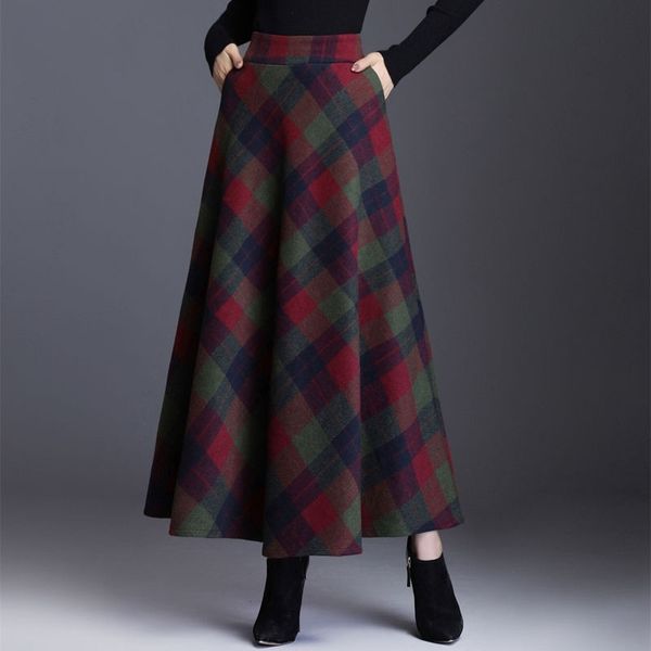 plaid tall waist long skirts for women autumn winter elegant korean fashion maxi skirt mom plus size 3xlcasual loose wool skirt 210309, Black
plaid tall waist long skirts for women autumn winter elegant korean fashion maxi skirt mom plus size 3xlcasual loose wool skirt 210309, Black