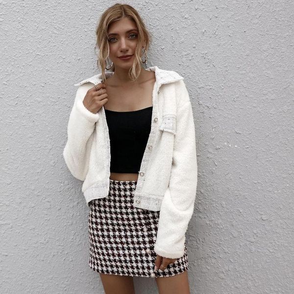 women's jackets 2021 women fasion warm coat autumn and winter white button lapel pocket casual jacket streetwear clothing, Black;brown
women's jackets 2021 women fasion warm coat autumn and winter white button lapel pocket casual jacket streetwear clothing, Black;brown