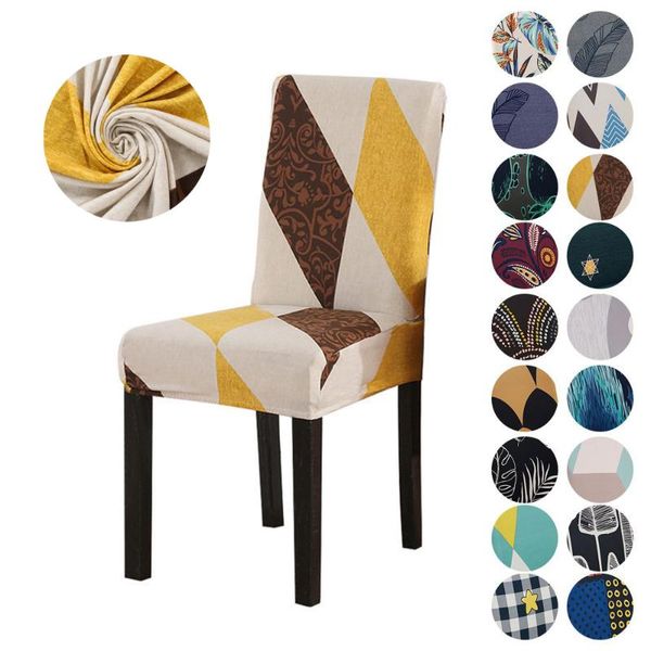 chair covers 1/2/4/6 pcs modern simplicity printed cover spandex polyester stretch for home kitchen dining room anti-dirty