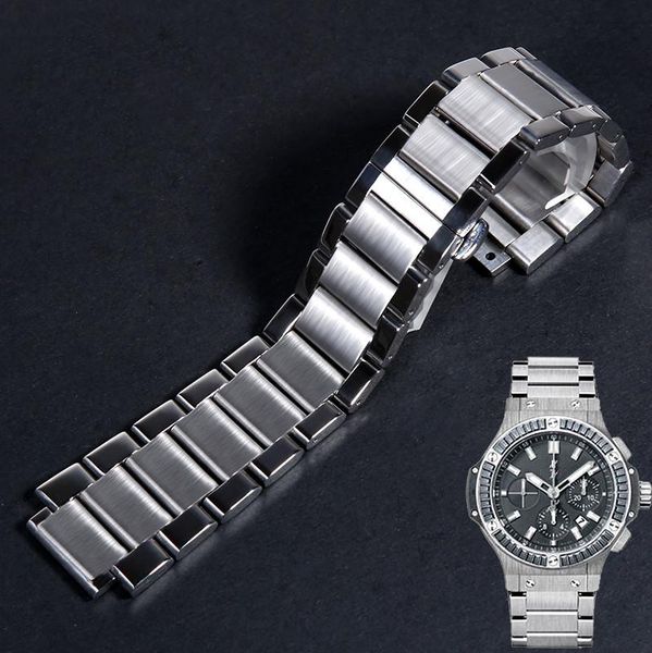 watch bands convex mouth 19mm silver solid stainless steel watchband for hubl ot big bang accessory butterfly buckle man's bracelet, Black;brown
watch bands convex mouth 19mm silver solid stainless steel watchband for hubl ot big bang accessory butterfly buckle man's bracelet, Black;brown