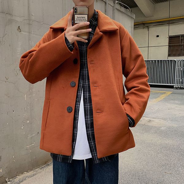 2021 new short men's fashion solid color casual korean style coat men streetwear autumn loose woolen jacket mens m-2xl t9b8, Black
2021 new short men's fashion solid color casual korean style coat men streetwear autumn loose woolen jacket mens m-2xl t9b8, Black