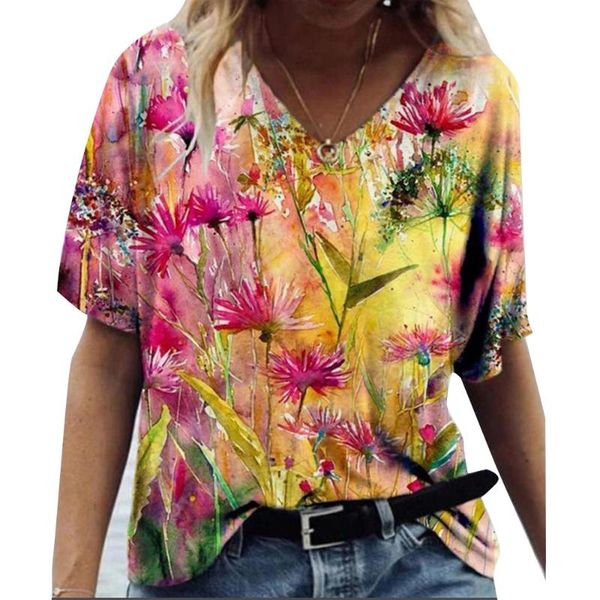 women's t-shirt beach summer tees floral print tshirts star woman fashion v neck short sleeve t shirt women clothing loose, White
women's t-shirt beach summer tees floral print tshirts star woman fashion v neck short sleeve t shirt women clothing loose, White