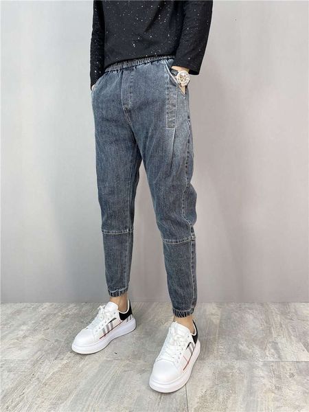 spring and autumn men's solid color small leg jeans capris elastic leggings fashion slim young personality harem pants, Blue
spring and autumn men's solid color small leg jeans capris elastic leggings fashion slim young personality harem pants, Blue