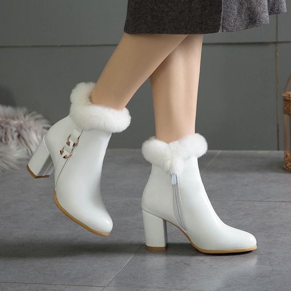 boots handmade women fashion leather high heels ankle round toe ladies fur warm winter casual zipper, Black
boots handmade women fashion leather high heels ankle round toe ladies fur warm winter casual zipper, Black