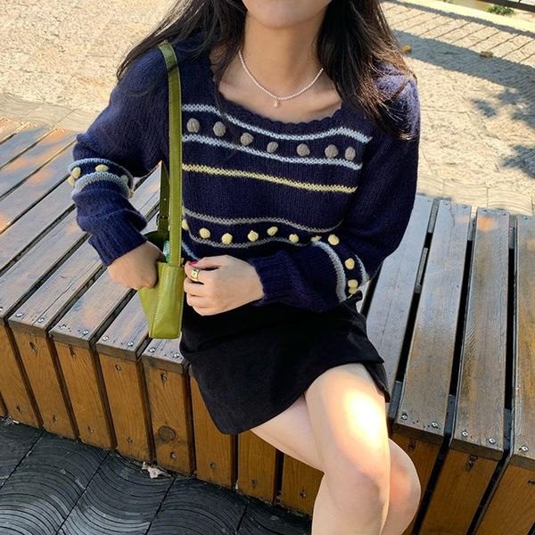 women's sweaters prowow 2021 elegant contrast color women striped kawaii sweater casual jumper female cute knit pullovers vintage, White;black
women's sweaters prowow 2021 elegant contrast color women striped kawaii sweater casual jumper female cute knit pullovers vintage, White;black