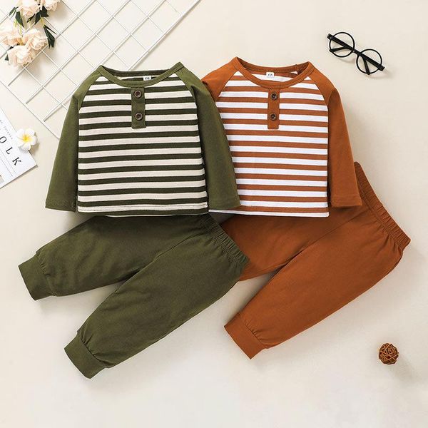 clothing sets autumn 2pcs baby boys t-shirt pants outfits toddlers stripe long sleeve pullovers solid color, White
clothing sets autumn 2pcs baby boys t-shirt pants outfits toddlers stripe long sleeve pullovers solid color, White
