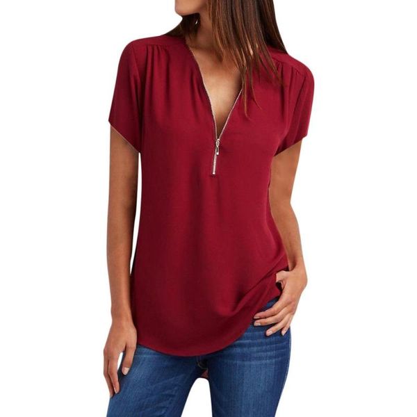 women's blouses & shirts s-5xl big size summer women chiffon casual streetwear short sleeve blue ladies v-neck zipper loose plus, White
women's blouses & shirts s-5xl big size summer women chiffon casual streetwear short sleeve blue ladies v-neck zipper loose plus, White