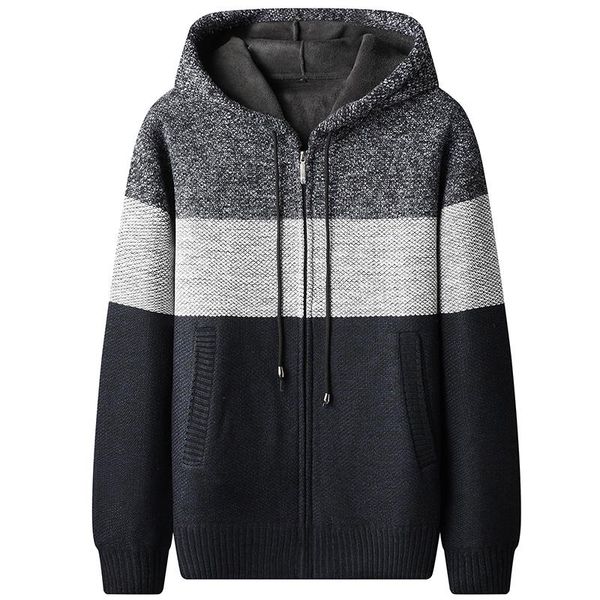 men's sweaters autumn winter striped sweater coat thick fleece warm zipper wool hooded cardigan jumpers men long sleeve knitted, White;black
men's sweaters autumn winter striped sweater coat thick fleece warm zipper wool hooded cardigan jumpers men long sleeve knitted, White;black