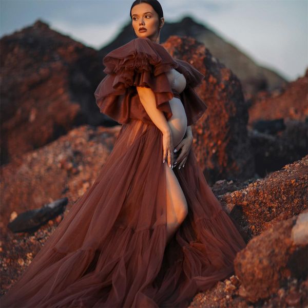 tiered ruffles prom dresses a line pregnant women evening dress short sleeve sheer maternity gowns for p shoot, Black
tiered ruffles prom dresses a line pregnant women evening dress short sleeve sheer maternity gowns for p shoot, Black