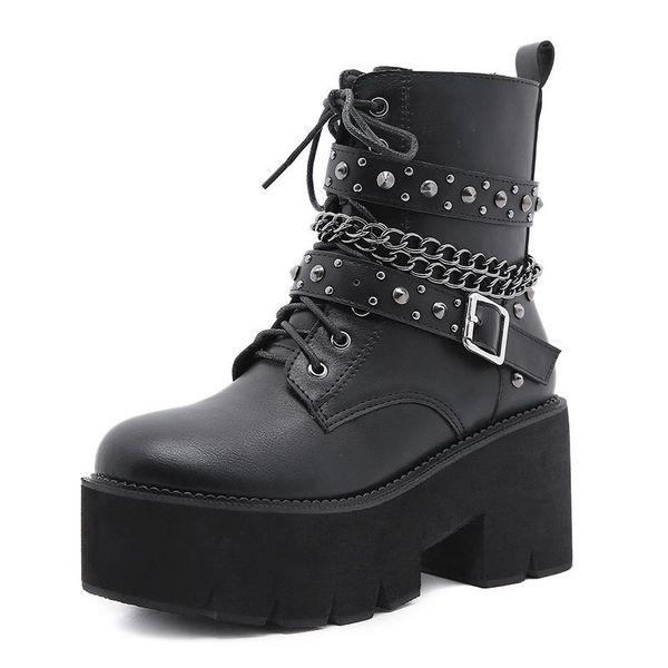boots punk gothic ankle buckle shoes woman high heels for women platform chunky female rivet footwear big size ladies chain, Black
boots punk gothic ankle buckle shoes woman high heels for women platform chunky female rivet footwear big size ladies chain, Black
