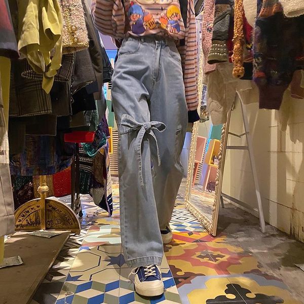 women's jeans women bow high-waist straight vintage baggy trousers all-match wide-leg denim stylish street-wear casual fashion mopping, Blue
women's jeans women bow high-waist straight vintage baggy trousers all-match wide-leg denim stylish street-wear casual fashion mopping, Blue