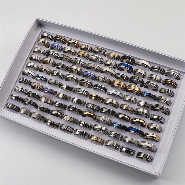 fashion mens stainless steel spinner rings for women rotate jewelry mix style, Golden;silver
fashion mens stainless steel spinner rings for women rotate jewelry mix style, Golden;silver