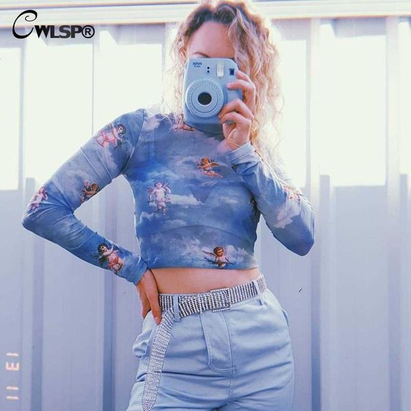 women's blouses & shirts cwlsp mesh long sleeves love god cupid pattern personality short shirt 2021 casual woman o-neck blue ql4298, White
women's blouses & shirts cwlsp mesh long sleeves love god cupid pattern personality short shirt 2021 casual woman o-neck blue ql4298, White