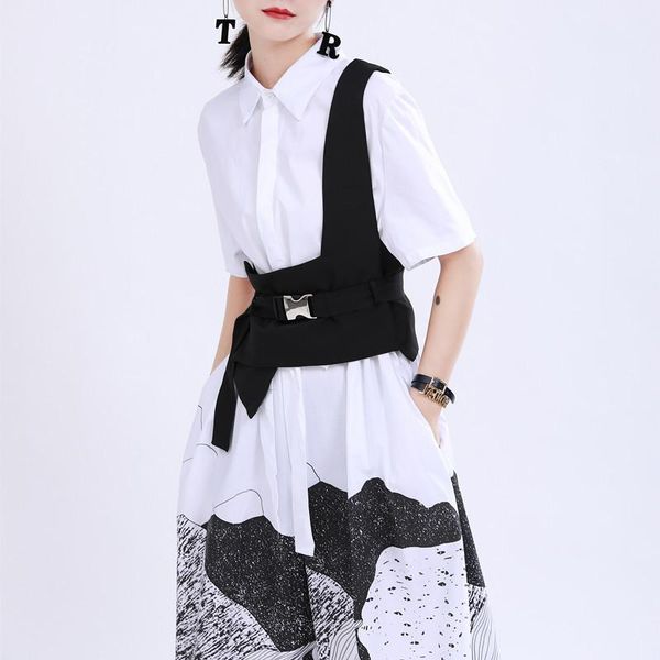 women's vests 2021 summer non-mainstream design one-shoulder irregular cut waistband girdle suit vest female, Black;white
women's vests 2021 summer non-mainstream design one-shoulder irregular cut waistband girdle suit vest female, Black;white