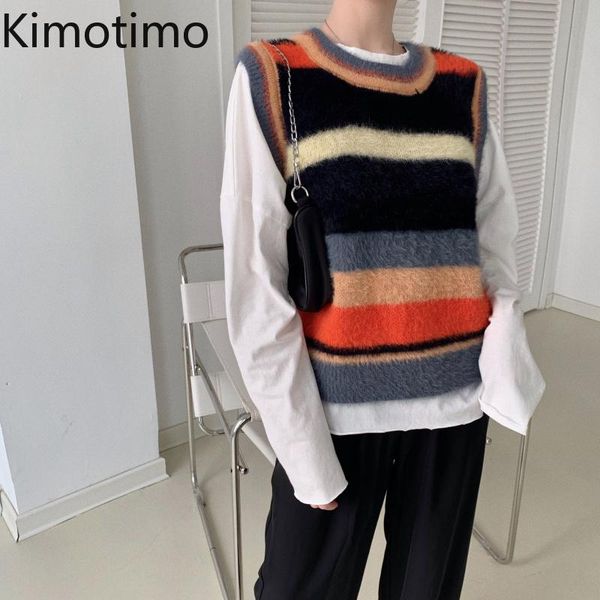 women's vests kimotimo vintage waistcoat sweater vest women sleeveless striped knitted jumper casual 2021 autumn harajuku korean, Black;white
women's vests kimotimo vintage waistcoat sweater vest women sleeveless striped knitted jumper casual 2021 autumn harajuku korean, Black;white