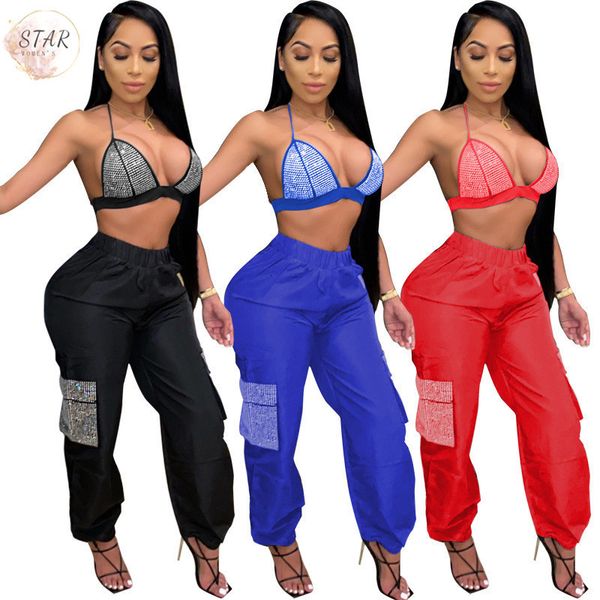 2021 new two piece set women crop baggy pants sets overalls diamonds patchwork club outfits wholesale dropshpping plus size 4xl spw, Gray
2021 new two piece set women crop baggy pants sets overalls diamonds patchwork club outfits wholesale dropshpping plus size 4xl spw, Gray