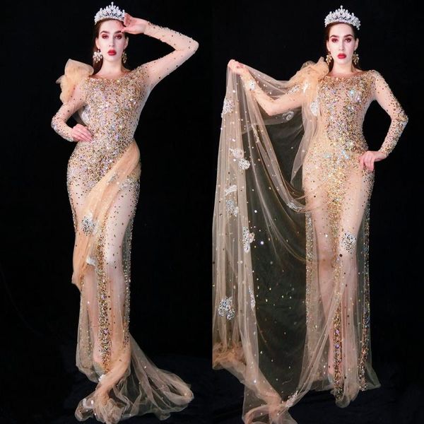 casual dresses mesh perspective crystals evening long dress women see through wedding party rhinestone goddess singer stage outfits, Black;gray
casual dresses mesh perspective crystals evening long dress women see through wedding party rhinestone goddess singer stage outfits, Black;gray