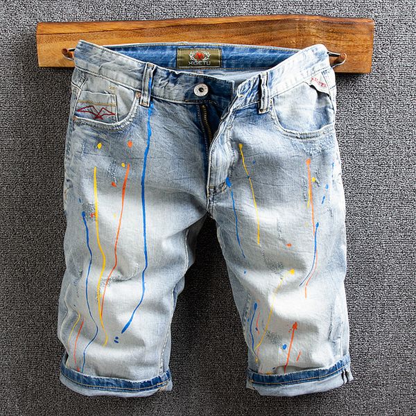 2021 new fashion streetwear summer designer printed hip hop short jeans men elastic denim shorts homme e2vs, Blue
2021 new fashion streetwear summer designer printed hip hop short jeans men elastic denim shorts homme e2vs, Blue