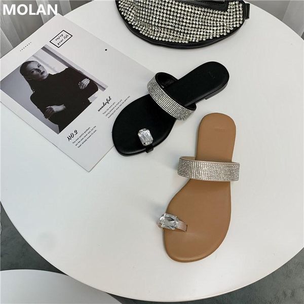 size 35-40 molan brand designer 2021 summer fashion luxury bling crystal flat slippers socofy slip on loafers mules flip flops, Black
size 35-40 molan brand designer 2021 summer fashion luxury bling crystal flat slippers socofy slip on loafers mules flip flops, Black