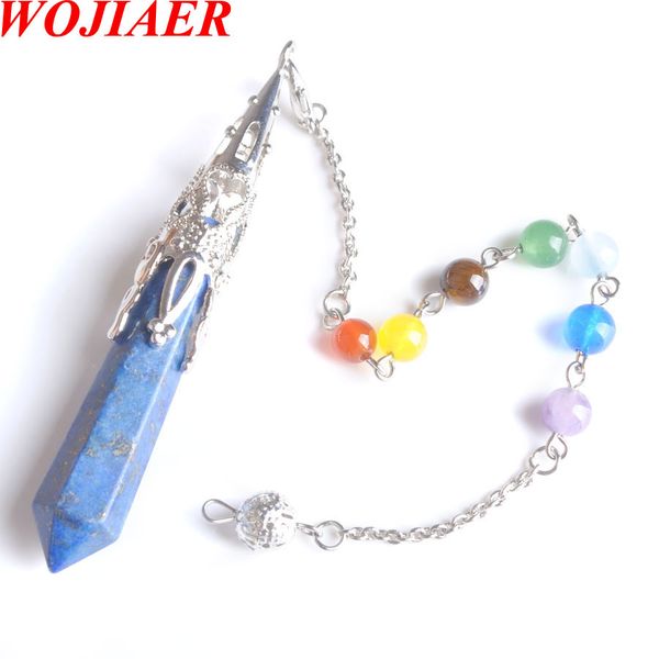 WOJIAER 2021 New 7 Chakra Pendulums Hexagonal Prism Pendant Natural Stone Lapis Lazuli Pendulo for Men And Women DO9332
WOJIAER 2021 New 7 Chakra Pendulums Hexagonal Prism Pendant Natural Stone Lapis Lazuli Pendulo for Men And Women DO9332