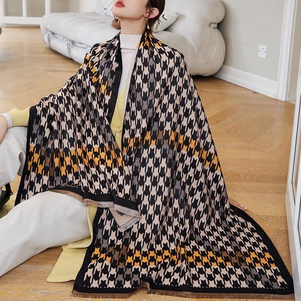 scarves fashion women warm cashmere scarf shawl plaid houndstooth ladies thick winter travel blanket hijab foulard female 2021, Blue;gray
scarves fashion women warm cashmere scarf shawl plaid houndstooth ladies thick winter travel blanket hijab foulard female 2021, Blue;gray
