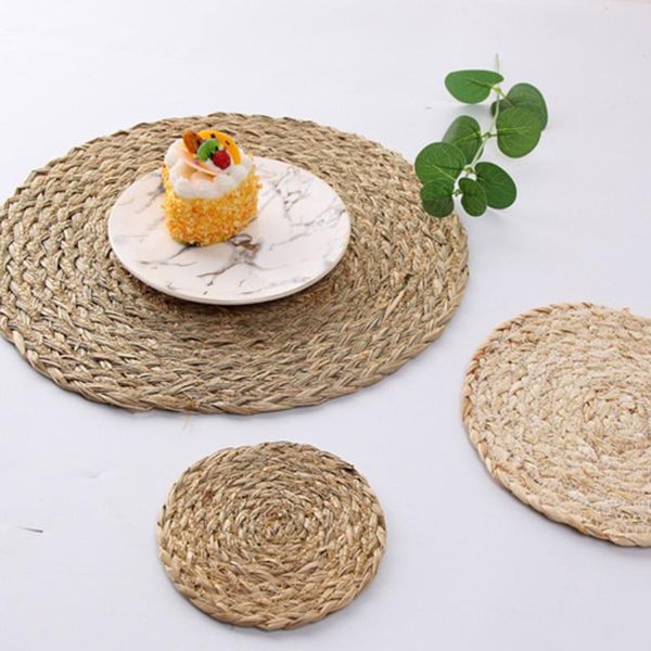 1pc handmade woven aquatic plants thread jute table mat non-slip dining table placemat rattan insulation cup
1pc handmade woven aquatic plants thread jute table mat non-slip dining table placemat rattan insulation cup