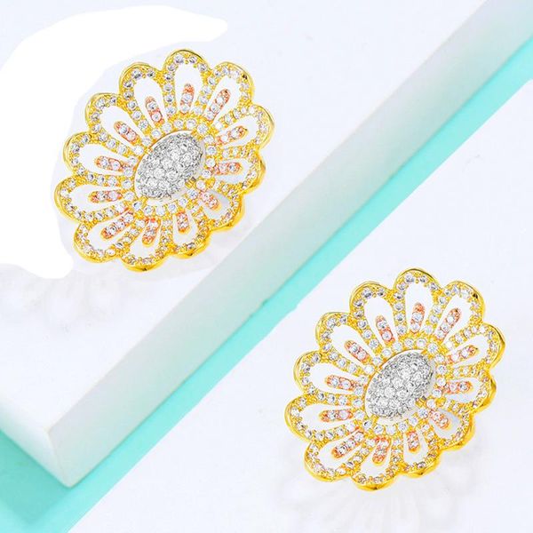 stud blachette oval flower earrings for women girl fashion wedding party jewelry gift brinco charms original design, Golden;silver 
stud blachette oval flower earrings for women girl fashion wedding party jewelry gift brinco charms original design, Golden;silver