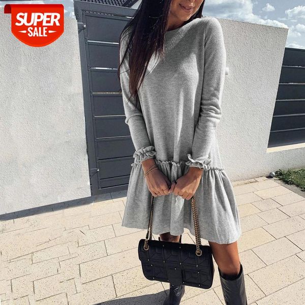 women ruffles loose casual dress autumn o neck butterfly long sleeve gray pink vestido vintage aline mini knitted ladies dresses #wa8v, White;black
women ruffles loose casual dress autumn o neck butterfly long sleeve gray pink vestido vintage aline mini knitted ladies dresses #wa8v, White;black