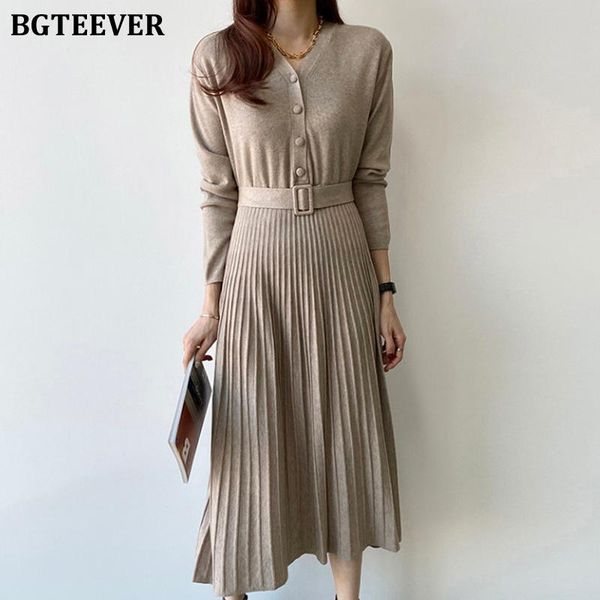 casual dresses bgteever v-neck women single-breasted knitted a-line dress 2021 winter elegant long sleeve belted slim sweater vestidos, Black;gray
casual dresses bgteever v-neck women single-breasted knitted a-line dress 2021 winter elegant long sleeve belted slim sweater vestidos, Black;gray