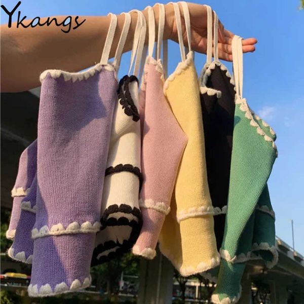 women ruffle summer knitting short camisoles female splicing camis street ladies spaghetti crop on thin straps sleeveless 210619, White
women ruffle summer knitting short camisoles female splicing camis street ladies spaghetti crop on thin straps sleeveless 210619, White