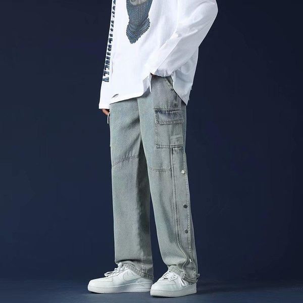 men's pants men cargo harajuku japanese streetwear clothes hip hop casual jogging buttons jeans trousers for, Black
men's pants men cargo harajuku japanese streetwear clothes hip hop casual jogging buttons jeans trousers for, Black
