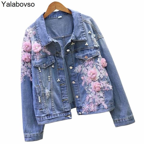 women's jackets jacket korean embroideried 3d flowers hole cowboy outerwear 2021 spring autumn jeans causal women demin coat yalabovso, Black;brown
women's jackets jacket korean embroideried 3d flowers hole cowboy outerwear 2021 spring autumn jeans causal women demin coat yalabovso, Black;brown