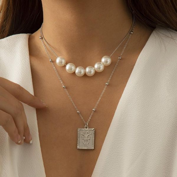 chains 2pcs/set vintage butterfly craved square pendant necklace for women round limitation pearl choker bohemia 2021 jewelry gift, Silver
chains 2pcs/set vintage butterfly craved square pendant necklace for women round limitation pearl choker bohemia 2021 jewelry gift, Silver