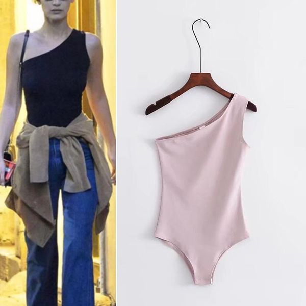 women's jumpsuits & rompers ladies fashion one shoulder soft cotton rib knit elegant women comfortable spring skinny bodys, Black;white
women's jumpsuits & rompers ladies fashion one shoulder soft cotton rib knit elegant women comfortable spring skinny bodys, Black;white