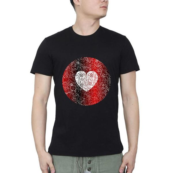 men's t-shirts heart apv 5rb casual summer t-shirt streetwear o neck, White;black