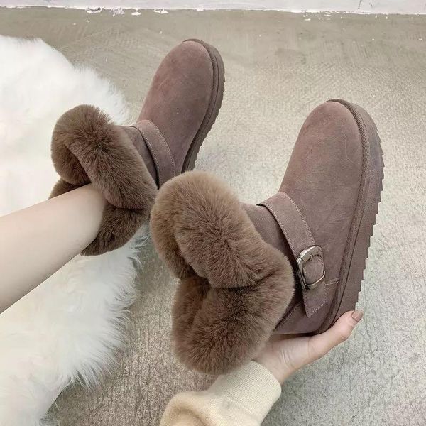 boots 2021 women winter snow flat metal buckle casual ladies warm shoes platform faux fur thick plush ankle woman, Black
boots 2021 women winter snow flat metal buckle casual ladies warm shoes platform faux fur thick plush ankle woman, Black