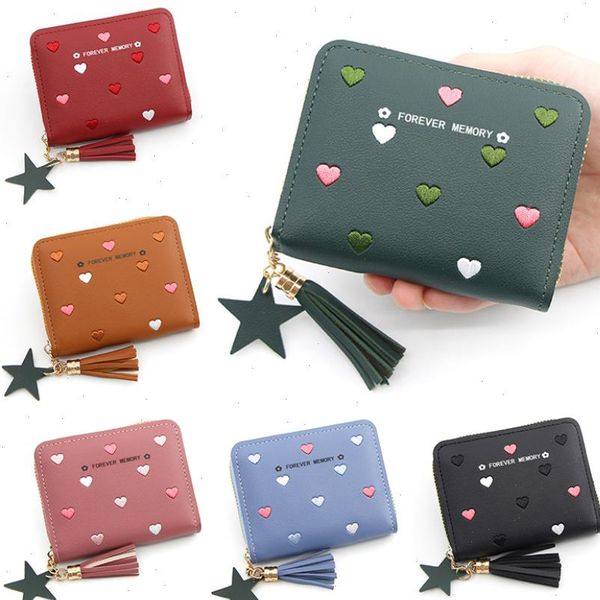 womens purse leather heart embroidery short wallet ladies star pendant money bag girl small wallets clip, Red;black
womens purse leather heart embroidery short wallet ladies star pendant money bag girl small wallets clip, Red;black