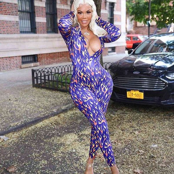 fitness flame print stretch tight womens romper zipper one piece long sleeve skinny hip sports, Black;white
fitness flame print stretch tight womens romper zipper one piece long sleeve skinny hip sports, Black;white